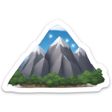 Three point mountain with three stars above sticker