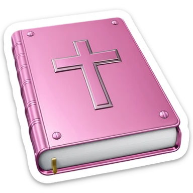 a floating monochromatic pink chrome bible  sticker