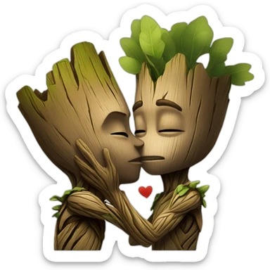 groot kiss sticker
