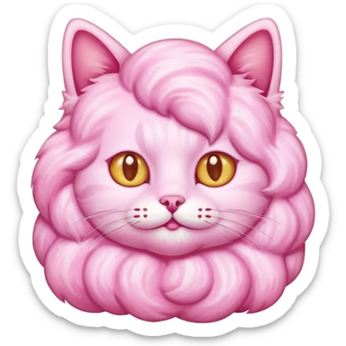 cat made of cotton candy sticker