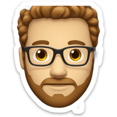white doctor with brown hair glasses and beard sticker