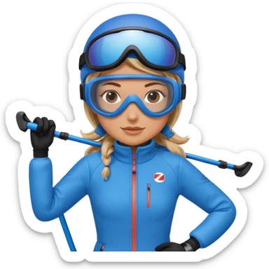 woman with ski sticker