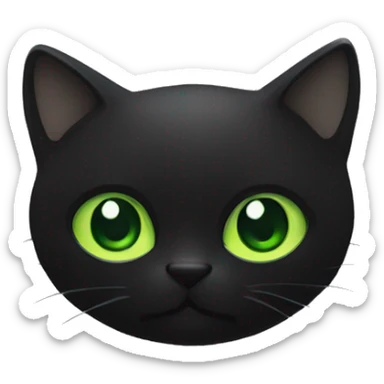 Chat de couleur noir avec les yeux verts sticker