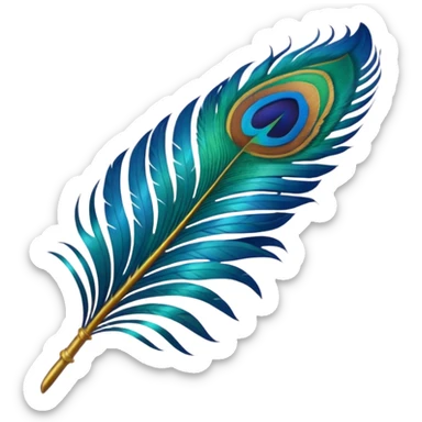 peacock feather with Krishna sticker