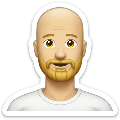 Blonde beard bald head man shed background sticker