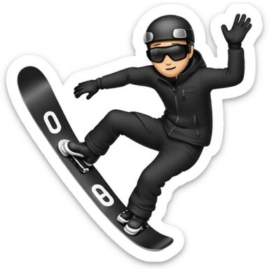 snowboard men in black sticker