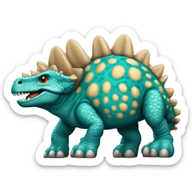 Turquoise and tan ankylosaurus bumpy Jurassic park camp Cretaceous sticker