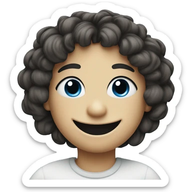 Smile face with blue hearts sticker