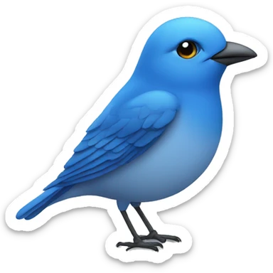 a blue bird thinking sticker