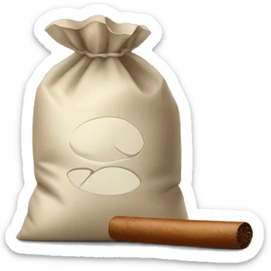 a bag of flour smokes a cigar sticker