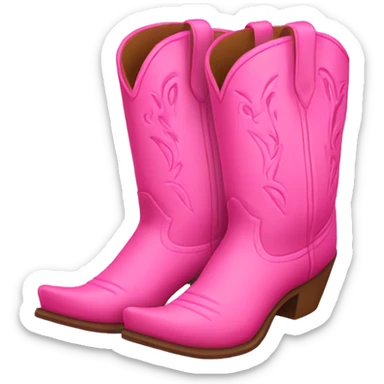 Pink cowboy boots sticker