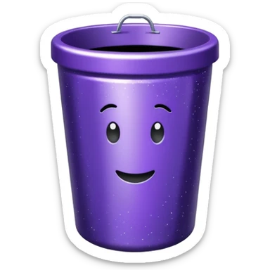 Glitter Purple and Cian rubbish bin sticker