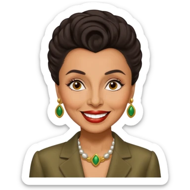 Lena Horne with dark brown hair sticker