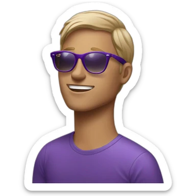 young white men purple party wearing ray-ban sticker