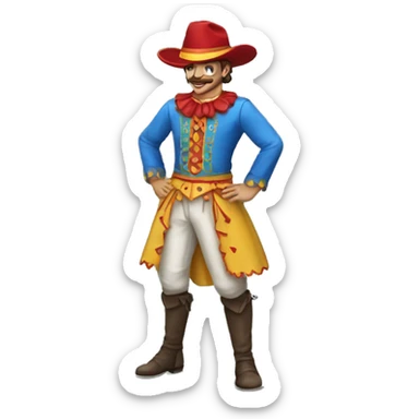 Gaucho vestido de payaso  sticker