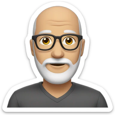 life-lab bald graybeard glasses sticker