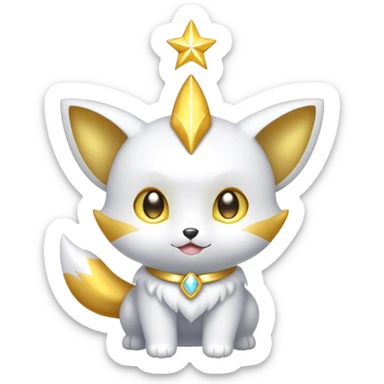 White and Golden Divine Holy Glorious Shiny Sparkly Shinx-Electrike sticker