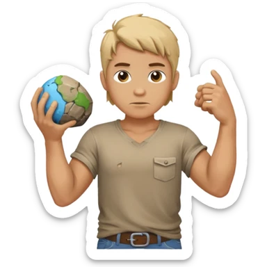 Atlas the greek god with a boulder and shirt With hole sticker