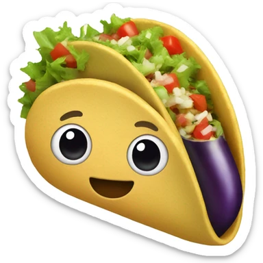 taco with whole eggplant inside sticker