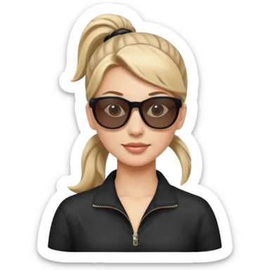 Woman with ponytail, sunglasses sticker
