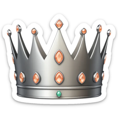 silver feminine crown with peach colored stones sticker