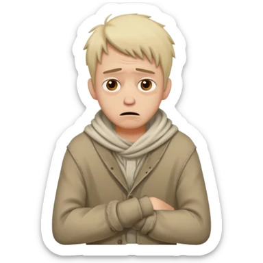 poor guy cowering sticker