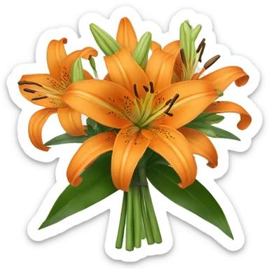 A bouquet of orange Lillie’s  sticker