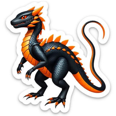 Modern Futuristic Scaly Cyber-Salandit-Litten-Hybrid (Full body) sticker