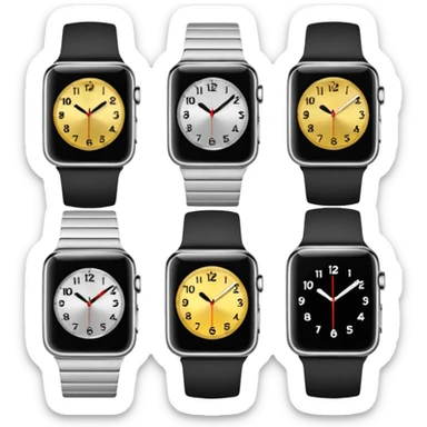 Make an image of 5 watches with the time set to 11:55 sticker