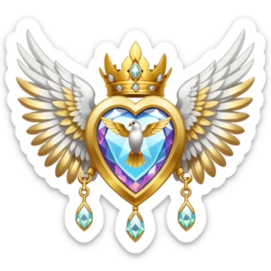 holy saint emblem with white wings and diamond in the middle sticker