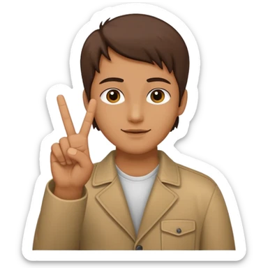 Deux signes peace avec main a l'horizontal avec index de la main droite qui touche le majeur de la main gauche sticker