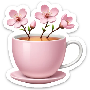 Cute Pastel pink Cherry Blossom  Tea sticker