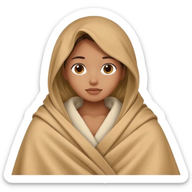 Sasian girl in a blanket demoji sticker
