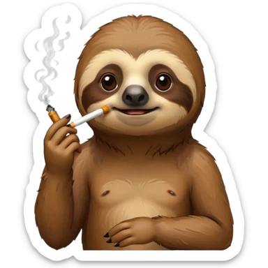 Sloth smoking a cig sticker