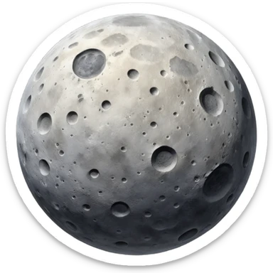 Mercury planet realistic rocky gray craters  sticker