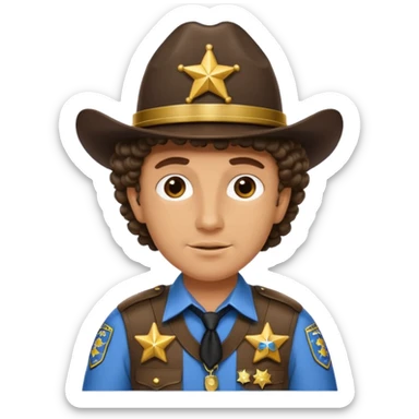 sheriff with curls  sticker