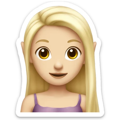 withe skin elf girl with blonde hair sticker