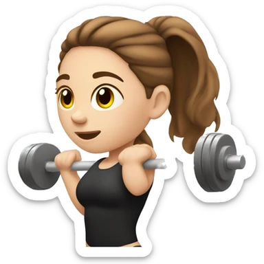 weightlifting  gym white girl with brown hair sticker