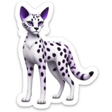 Epic Edgy Black White Purple ethereal Serval-Fionbri full body sticker