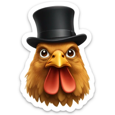 chicken with bowler,” a work of art inspired by famed Belgian surrealist artist, René Magritte.  sticker