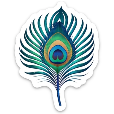 Peacock feather single simple sticker
