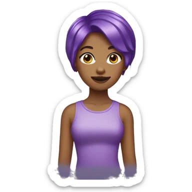 girl with purple pixie cut sticker