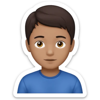 Dark brown hair, make the boy mixed race and is a boy sticker