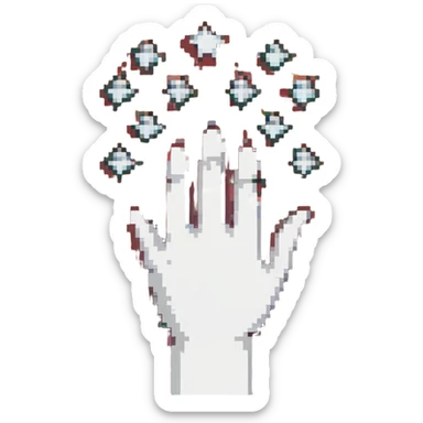 Abkhazian flag emoji with a white hand and seven stars on a red and green background sticker