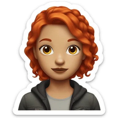 Red headed girl with tattoos sticker