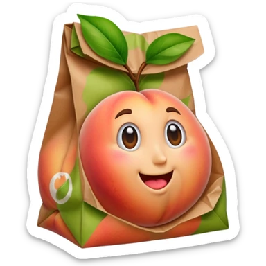 peach bum that is a bag sticker