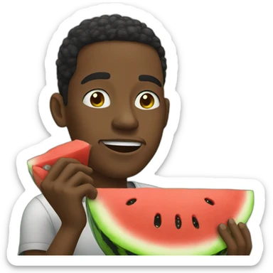 Black man eating watermelon sticker