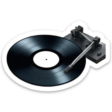 record vinyl disk on pc sticker