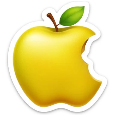 Take this red apple emoji 🍎 and generate exact, but use only gold color (or yellow)  sticker