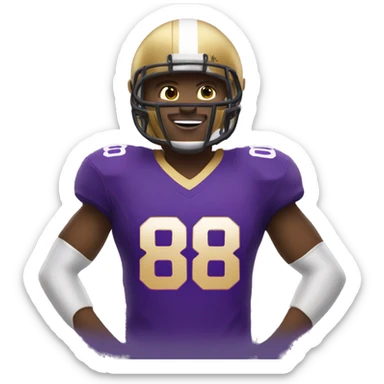 american-football-player-purple-and-gold-jersey-number-8 sticker